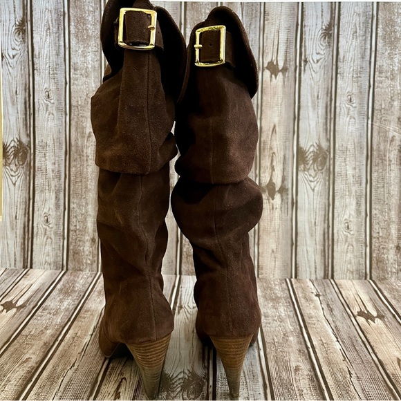 Steve Madden Denvur Brown Slouchy Suede Boots - Picture 4 of 9